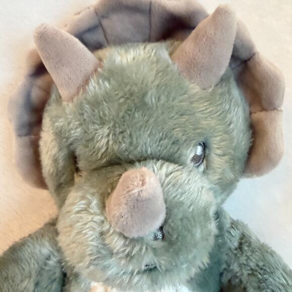 11" Musical Lullaby Triceratops Plush Green Soother Stroller Clip 2023 Dream Gro - Picture 2 of 9